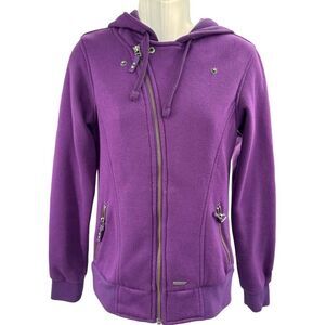 Sims Snowboarding Purple Moto Zip Hoodie Jacket Women’s Small Casual Streetwear‎